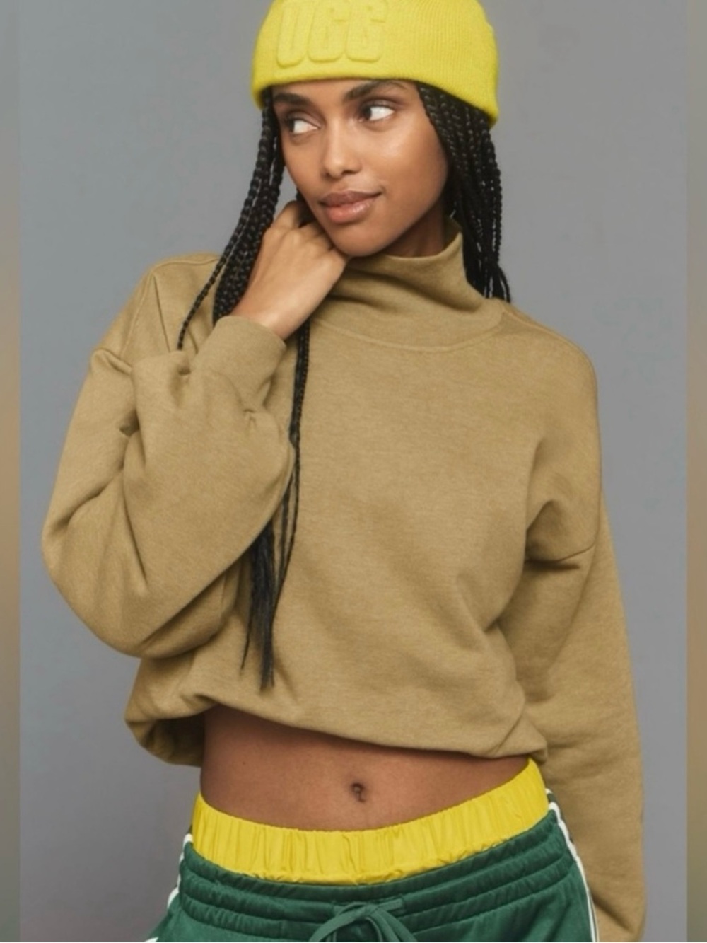 Anthropologie Pilcro funnel neck bubble-hem pullover